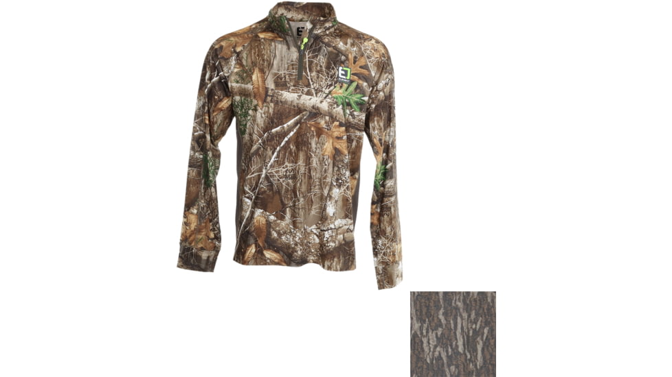 Element Outdoors Drive Quarter Zip Bottomland Shirt - Men's, Mossy Oak Bottomland Camo, Small, DS-QZ-S-BL