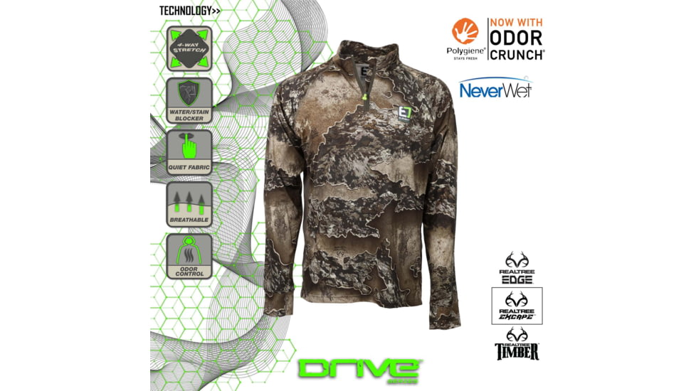 Element Outdoors Drive Series Quarter Zip Shirt - Men's, Extra Large, Excape, DS-QZ-XL-EX