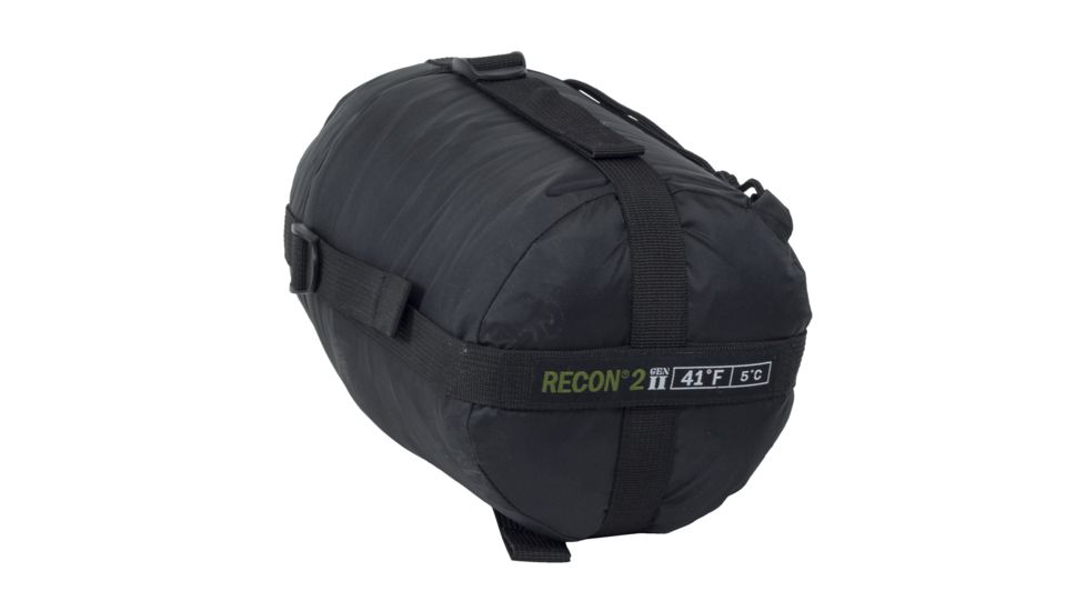 Elite Survival Systems Recon 2 Sleeping Bag, Black, Rated to 41 Degrees Fahrenheit, RECON2-B