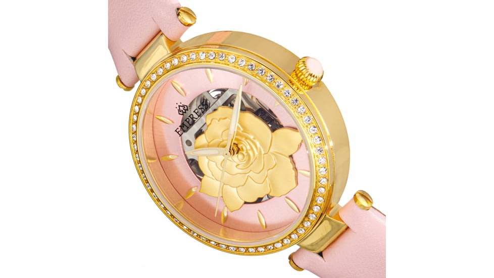 Empress Anne Automatic Semi-Skeleton Leather-Band Watch, Light Pink, One Size, EMPEM3103