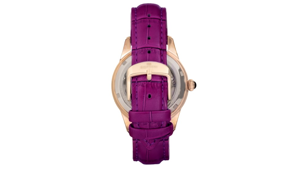 Empress Augusta Automatic Mosaic Mother-of-Pearl Leather-Band Watch, Rose Gold/Fuchsia, One Size, EMPEM3505