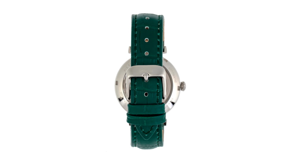 Empress Edith Semi-Skeleton Leather-Band Watch, Green, One Size, EMPEM3302