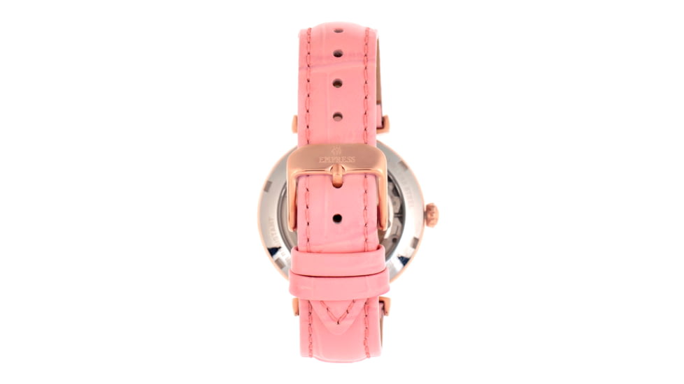 Empress Edith Semi-Skeleton Leather-Band Watch, Pink, One Size, EMPEM3306
