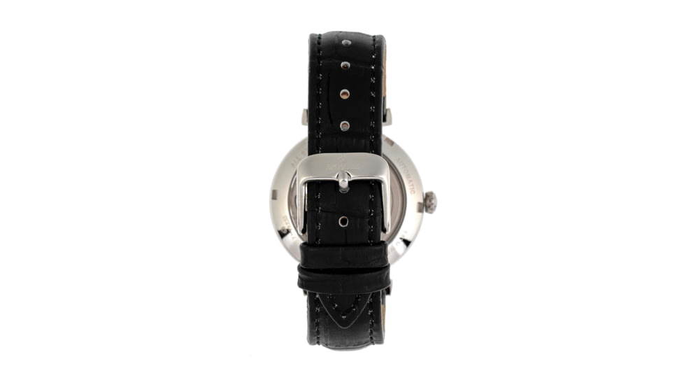 Empress Edith Semi-Skeleton Leather-Band Watch, White, One Size, EMPEM3301