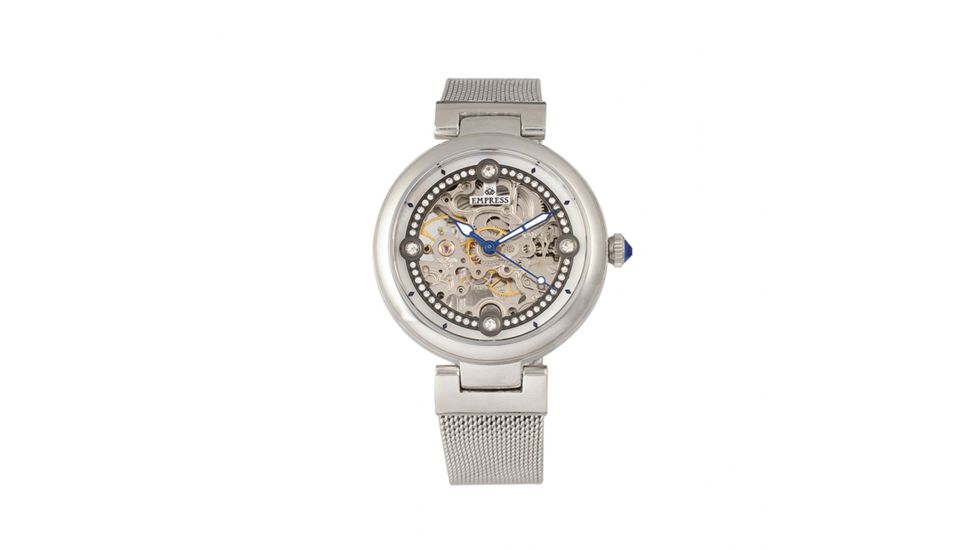 Empress Adelaide Automatic Skeleton Mesh-Bracelet Watch, Silver, EMPEM2501