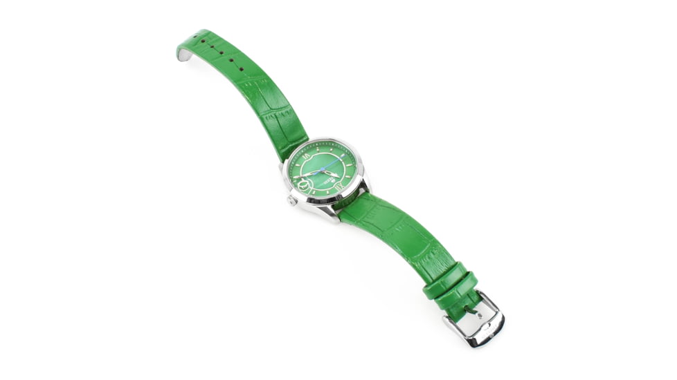 Empress Messalina MOP Leather-Band Watch w/Date, Green, EMPEM2402