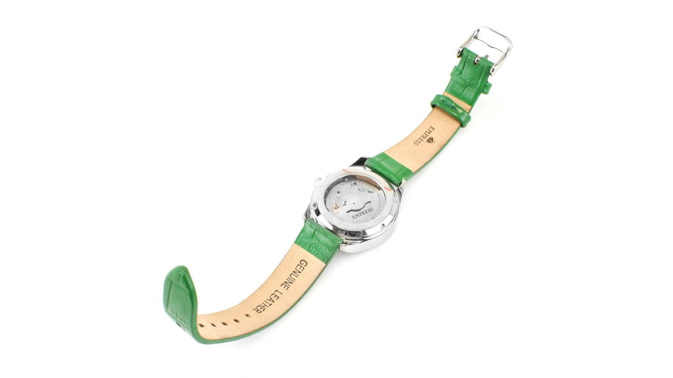Empress Messalina MOP Leather-Band Watch w/Date, Green, EMPEM2402