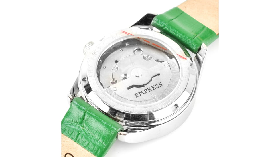 Empress Messalina MOP Leather-Band Watch w/Date, Green, EMPEM2402