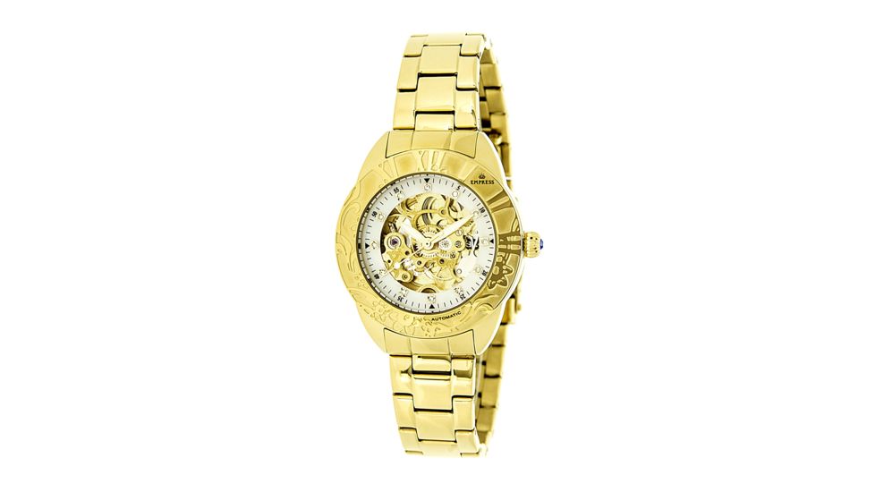 Empress Godiva Automatic Mother-Of-Pearl Skeleton Dial Bracelet Watch, Rose Gold/Black, Standard EMPEM1104