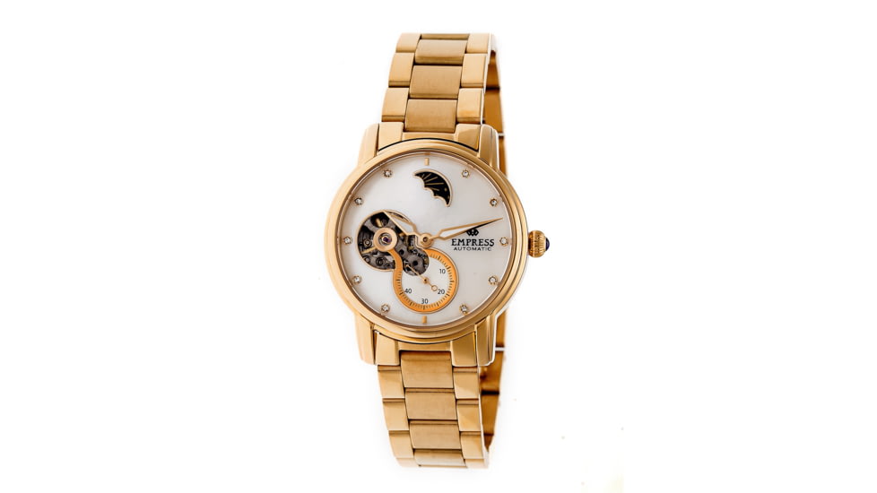 Empress Theodora Automatic Mother-of-Pearl Semi-Skeleton Bracelet Watch, Rose Gold/Silver/Rose Gold, Standard EMPEM1204