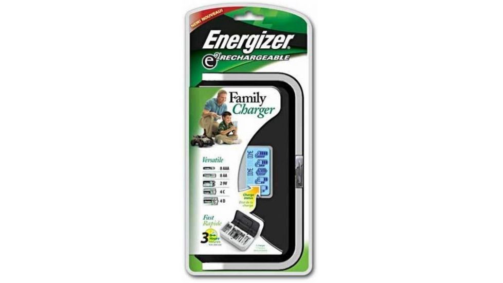 Energizer Family Charger for AA, AAA, C, D, or 9V Rechargeable Nimh Batteries CHFC with LCD Screen