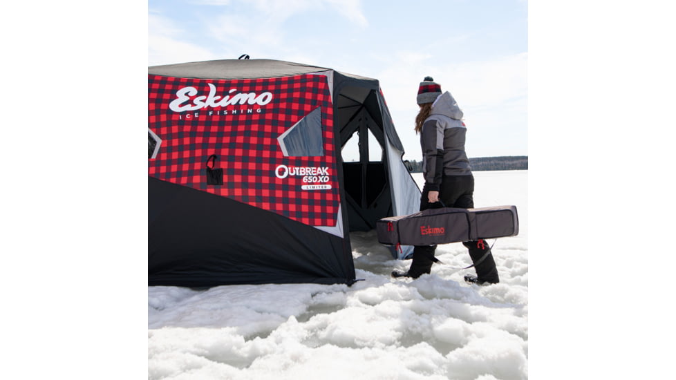 Eskimo Ice Shelter Outbreak 650 XD Plaid, Red/Black, 5-7 Person, 44650