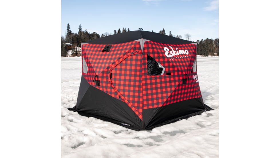 Eskimo Ice Shelter Outbreak 650 XD Plaid, Red/Black, 5-7 Person, 44650