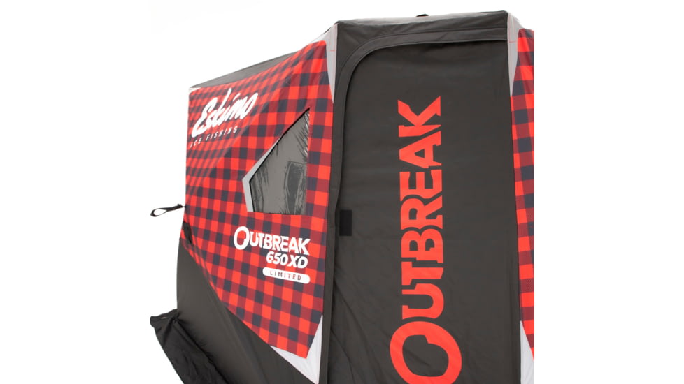 Eskimo Ice Shelter Outbreak 650 XD Plaid, Red/Black, 5-7 Person, 44650