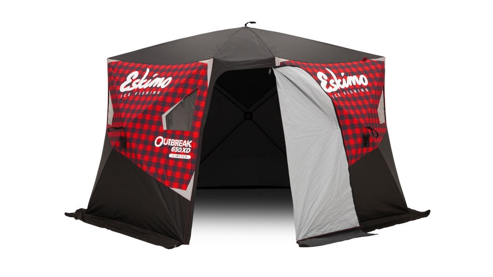 Eskimo Ice Shelter Outbreak 650 XD Plaid, Red/Black, 5-7 Person, 44650