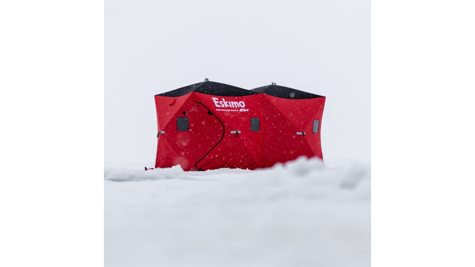Eskimo Ice Shelter Quickfish 6 Insulated, Red/Black, 6 Person, 36150