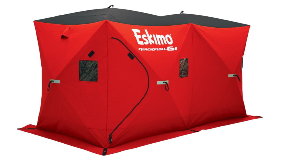 Eskimo Ice Shelter Quickfish 6 Insulated, Red/Black, 6 Person, 36150