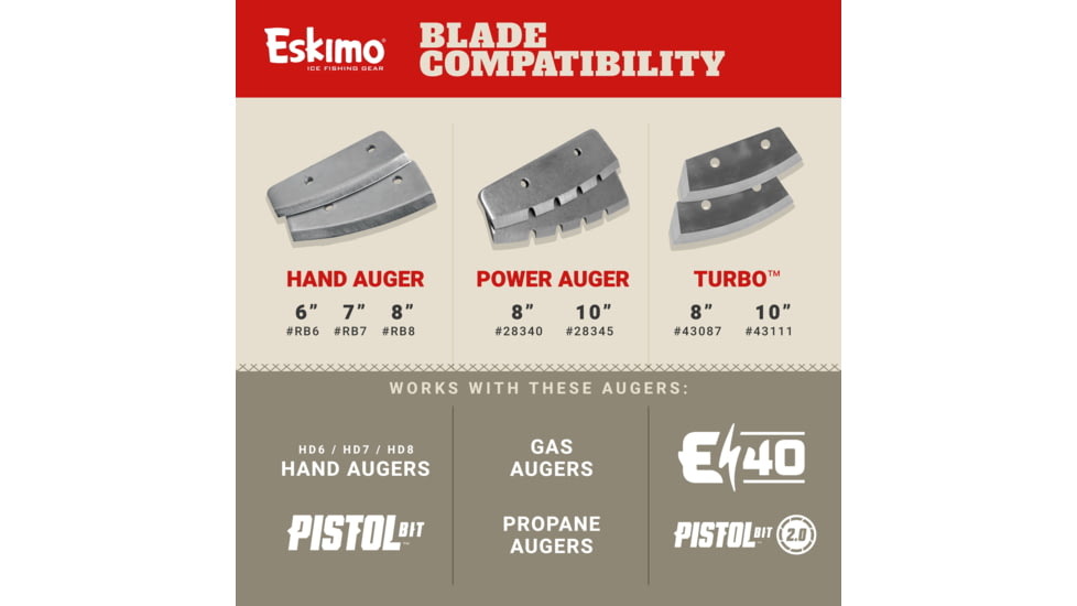Eskimo Pistol Bit 2.0, Drill-Adaptive Auger, 10-Inch, Centering Point, Red, 10-Inch, 45650
