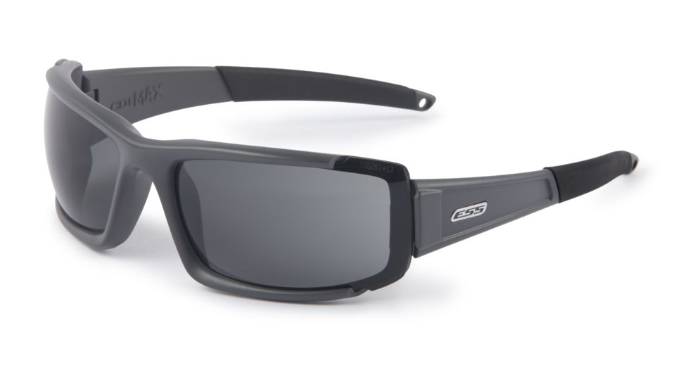 ESS CDI Max Ballistic Sunglasses, Matte Dark Gray Frame, Smoke Gray Lens, Medium / Large Fit, EE9003-02