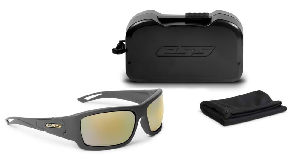 ESS Craftsman Credence Sunglasses, Carbon Gray Frame, Mirrored Brass Lens, Medium/Large, EE9015-19