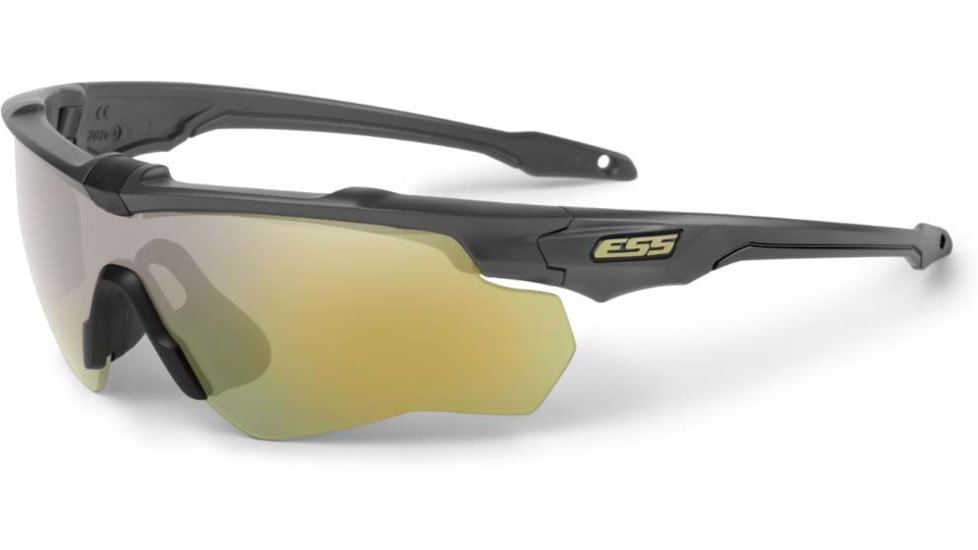 ESS Craftsman CrossBladeSTD Sunglasses, Carbon Gray Frame, Mirrored Brass Lens, Large, EE9032-30