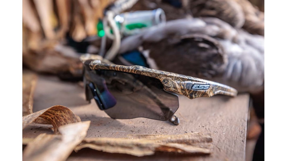 ESS Crossblade NARO RealTree MAX7 Sunglasses, Camo Frame, Gray/Clear/HI-DEF Copper Lenses, EE9034-16
