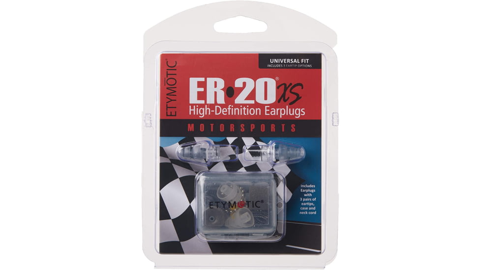 Etymotic Research ER20XS Motorsport High-Definition Earplugs, Frost, Standard, ER20XS-MS-C