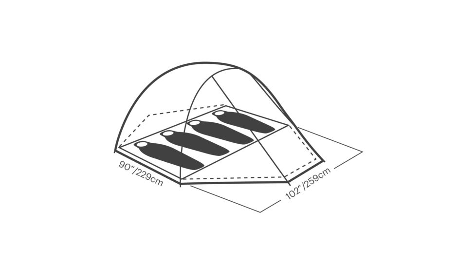 Eureka X-Loft 4 Tent, Red/White, 2629034