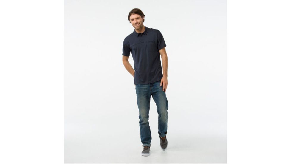 Smartwool Everyday Exploration Short Sleeve Polo-Men's, Deep Navy, Small, SW016212092-S