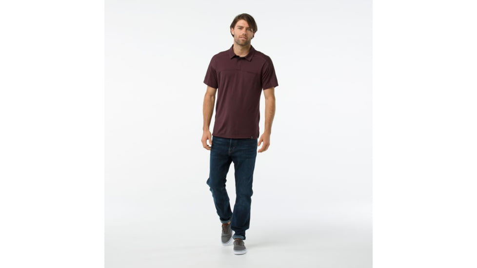 Smartwool Everyday Exploration Short Sleeve Polo-Men's, Fig Heather, Large, SW016212A24-L