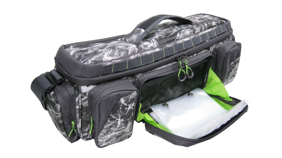 Evolution Outdoor Large Mouth In-line Tackle Bag, Mossy Oak Elements / Grey / White / Green, Large, 31019-EV