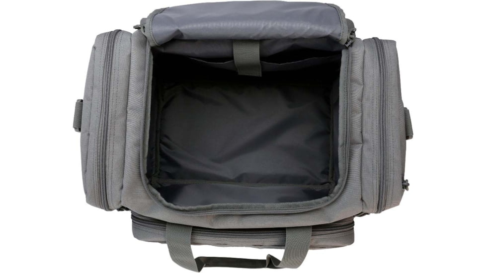 Evolution Outdoor Range Bag, Polyester, MOLLE Webbing, Hook and Loop Panel, Large Main Compartment with Multiple Exterior Zipper Compartments, Gray
