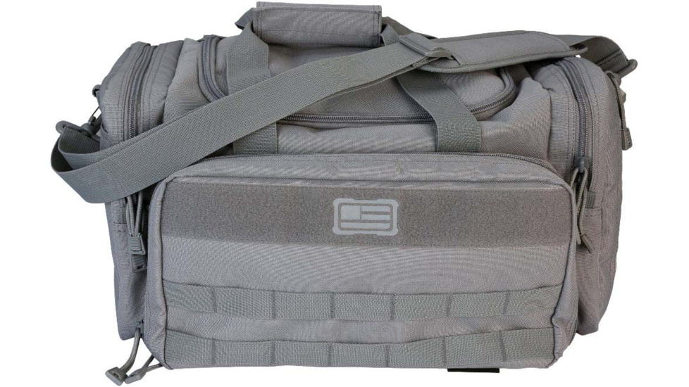 Evolution Outdoor Range Bag, Polyester, MOLLE Webbing, Hook and Loop Panel, Large Main Compartment with Multiple Exterior Zipper Compartments, Gray