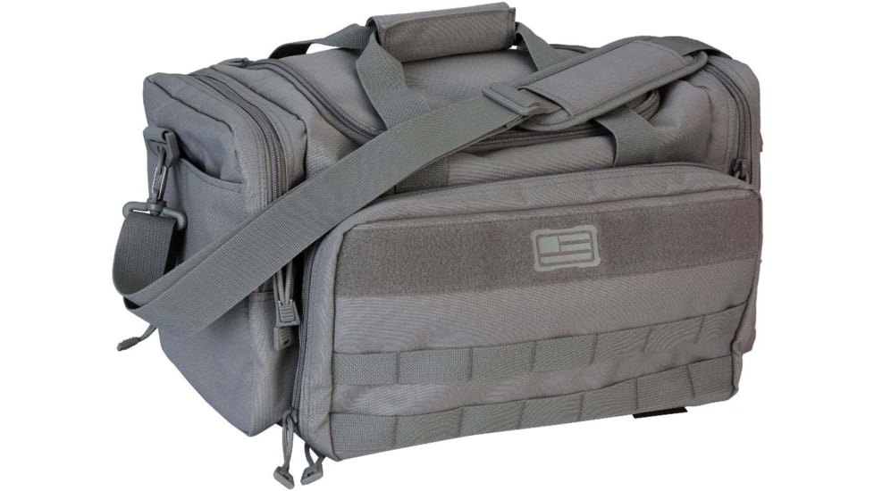 Evolution Outdoor Range Bag, Polyester, MOLLE Webbing, Hook and Loop Panel, Large Main Compartment with Multiple Exterior Zipper Compartments, Gray