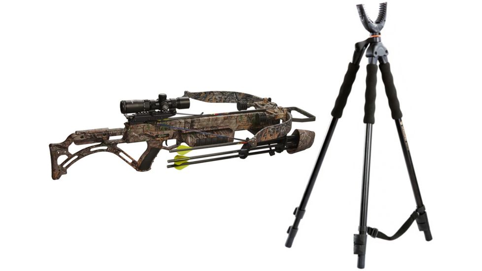 Excalibur Crossbow Matrix Bulldog 400, Crossbow RT Xtra TactZone Pkg, 4400 W/ Vanguard Quest Tripod