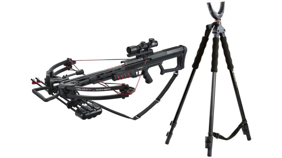 Excalibur Crossbow Matrix Cub Crossbow, Black w/Red Dot Scope, 2860 W/ Vanguard Quest Tripod