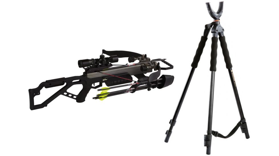 Excalibur Crossbow Micro 335 Crossbow, w/Dead-Zone Scope RT Xtra, 3330 W/ Vanguard Quest Tripod