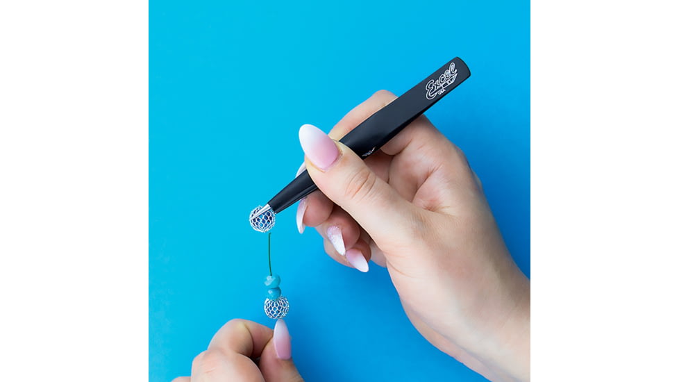 Excel Blades Hollow Handle Tweezers Black