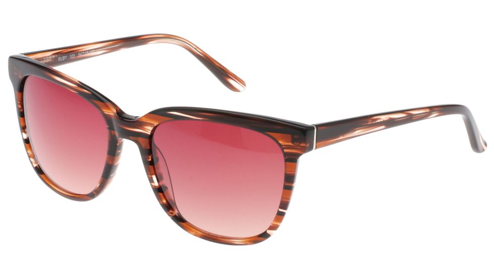 Exces Ruby Sunglasses, Womens, Striated Brown, 54-18-140, EXRUBY103