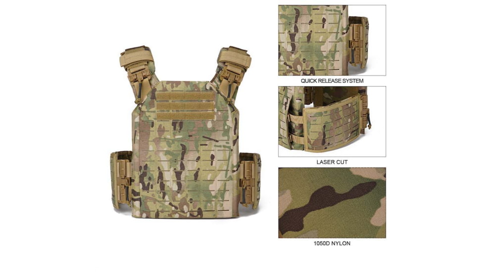 ExecDefense USA Tactical Plate Carrier, Multicam, Extra Large, PC-MC01-XL