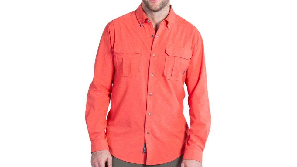 ExOfficio Air Space Long Sleeve Shirt - Men's-Fire Opal-Medium