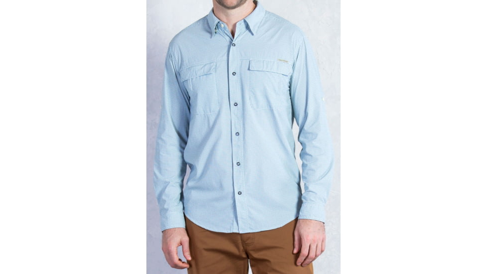 Bugs Away Halo Long Sleeve Shirt - Mens-Small-Deep Sea Check