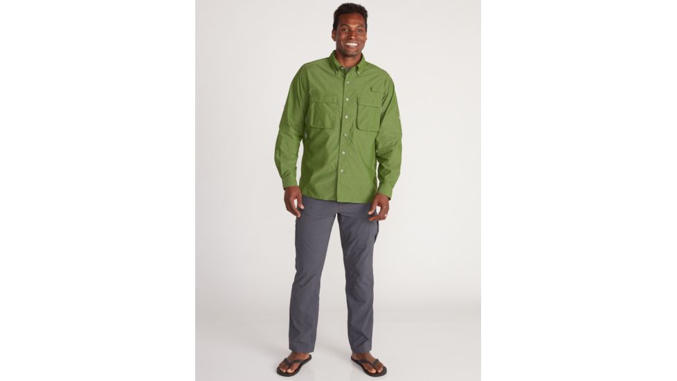 ExOfficio Demo, Air Strip Long Sleeve - Mens, Alpine Green, Medium, 1001-2035-AG-M-DM