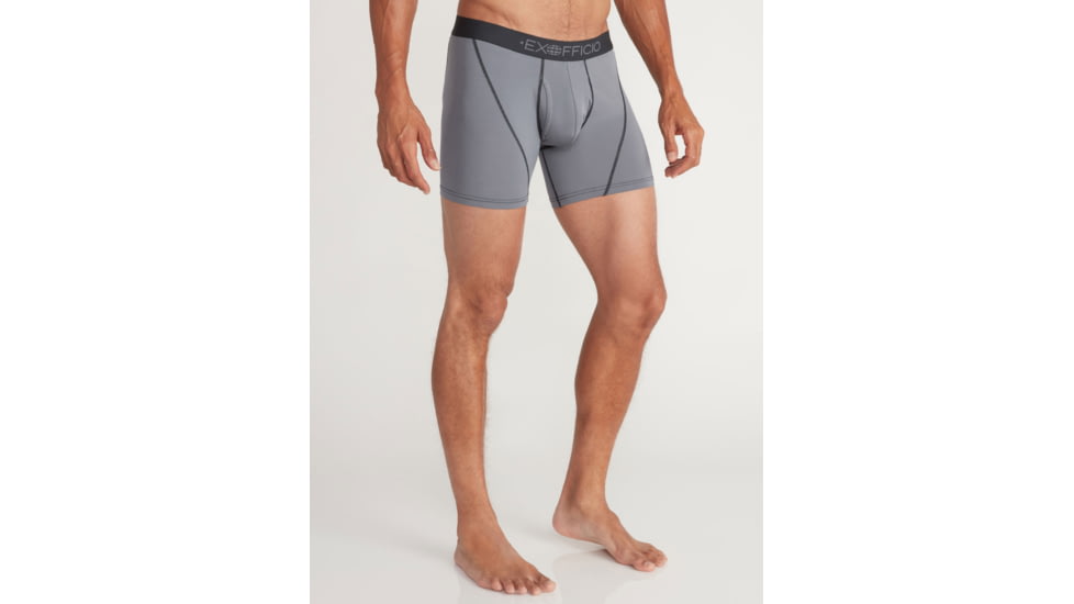ExOfficio Give-N-Go 2.0 6in Sport Boxer Brief - Mens, Steel Onyx/Black, 2XL, 12413448-9182-2XL