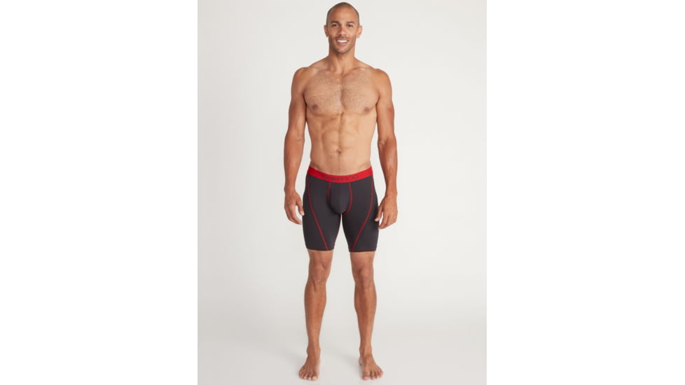 ExOfficio Give-N-Go Sport 2.0 Boxer Brief - Mens, Black/Scarlet Sage, Medium, 9 in, 1241-3449-9116-M