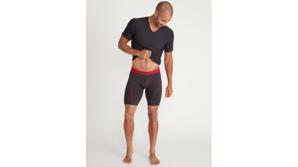 ExOfficio Give-N-Go Sport 2.0 Boxer Brief - Mens, Black/Scarlet Sage, Medium, 9 in, 1241-3449-9116-M