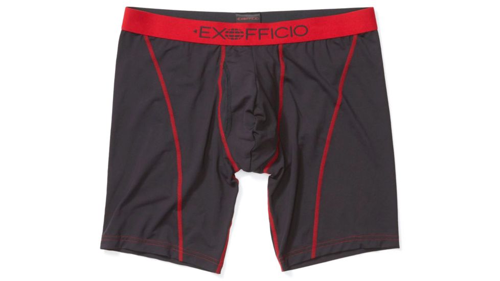 ExOfficio Give-N-Go Sport 2.0 Boxer Brief - Mens, Black/Scarlet Sage, Medium, 9 in, 1241-3449-9116-M