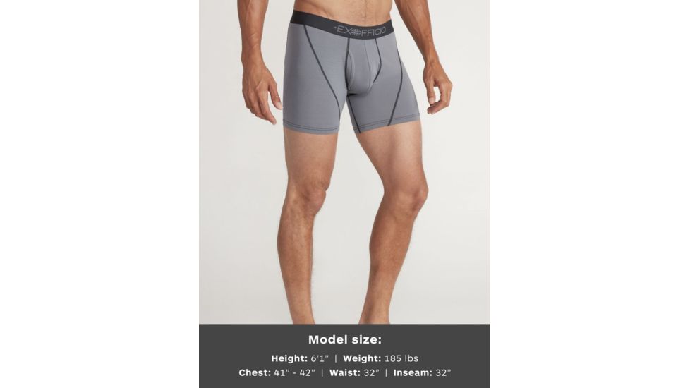 ExOfficio Give-N-Go Sport 2.0 Boxer Brief - Mens, Steel Onyx/Black, Medium, 6 in, 1241-3448-9182-M