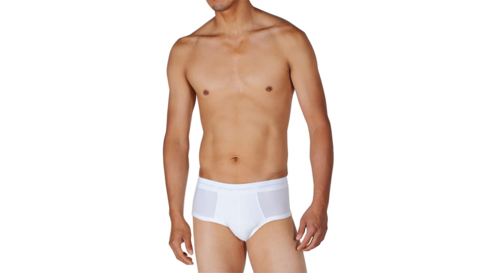 Give-N-Go Sport Low Rise Flyless Brief - Mens-White-Large