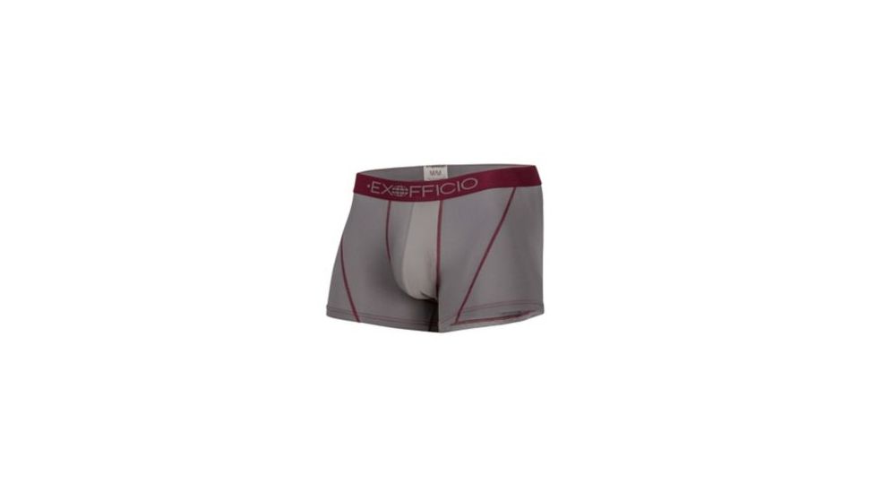 ExOfficio Give-N-Go Sport Mesh 3 Inch Boxer Brief Mens, Slate/Crimson, XL, 12412458-5755-XL